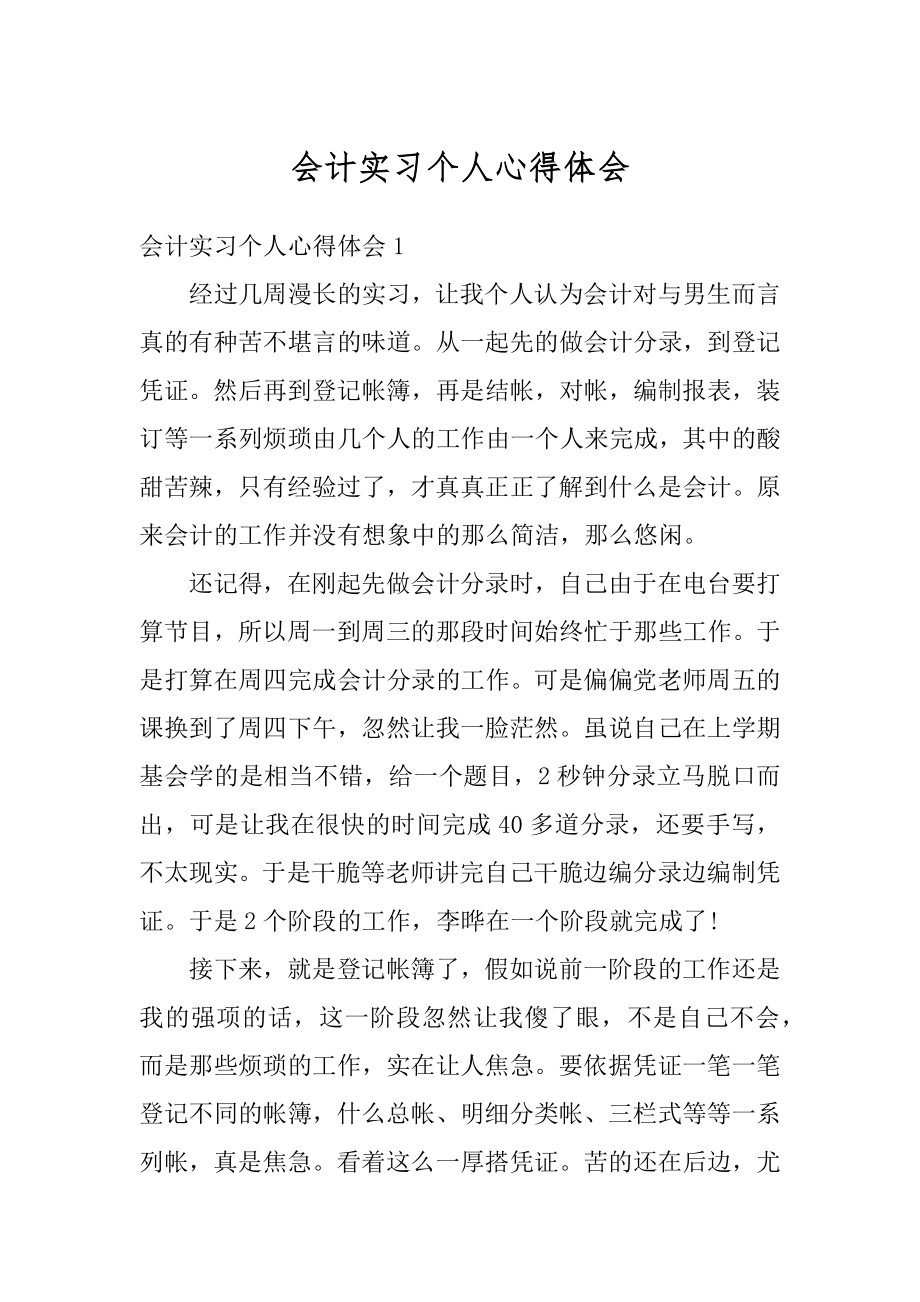 会计实习个人心得体会例文.docx_第1页