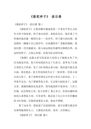 《骆驼祥子》 读后感最新.docx