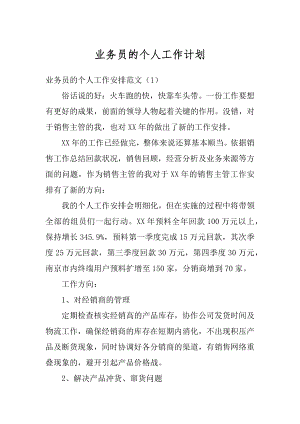 业务员的个人工作计划例文.docx