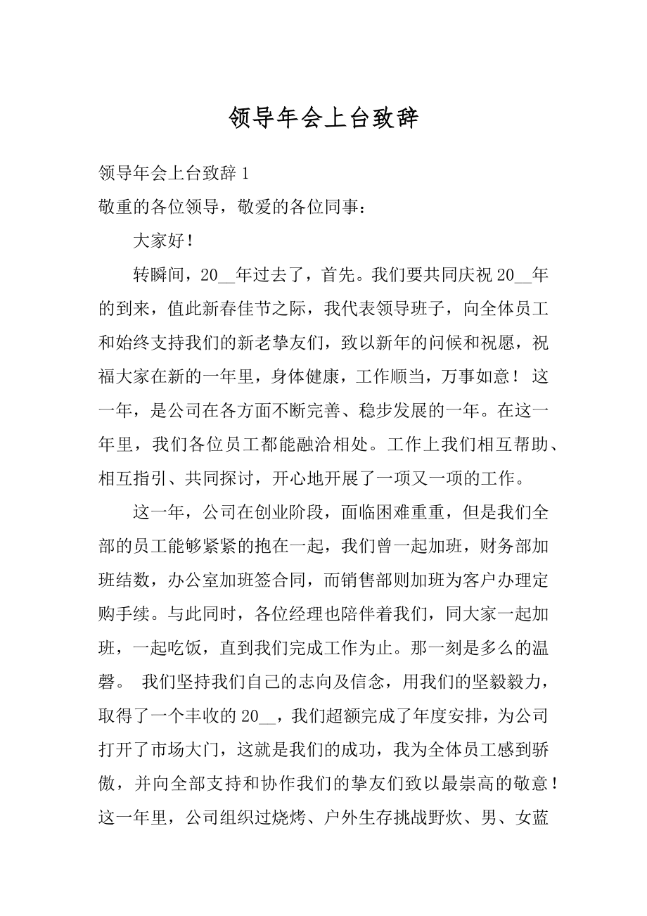 领导年会上台致辞精品.docx_第1页