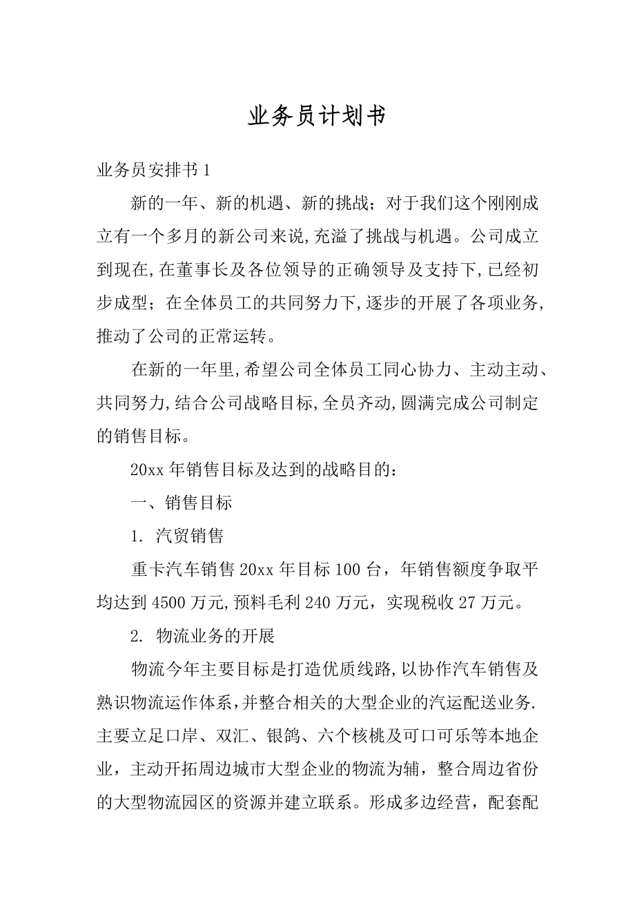 业务员计划书精品.docx_第1页