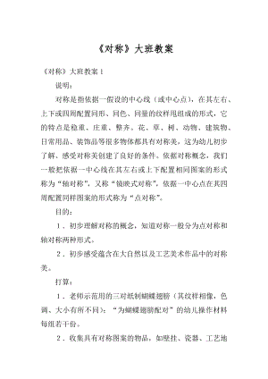 《对称》大班教案优质.docx