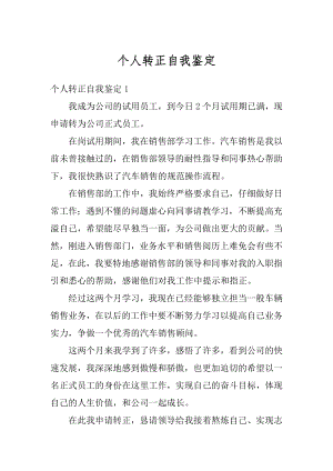 个人转正自我鉴定优质.docx