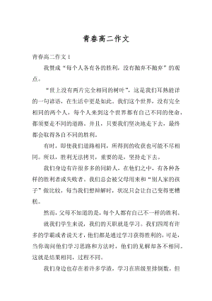 青春高二作文优质.docx