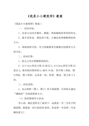 《我是小小建筑师》教案汇编.docx