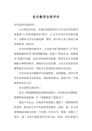 音乐教师自我评价优质.docx