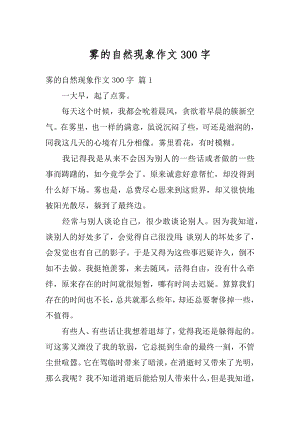 雾的自然现象作文300字范文.docx