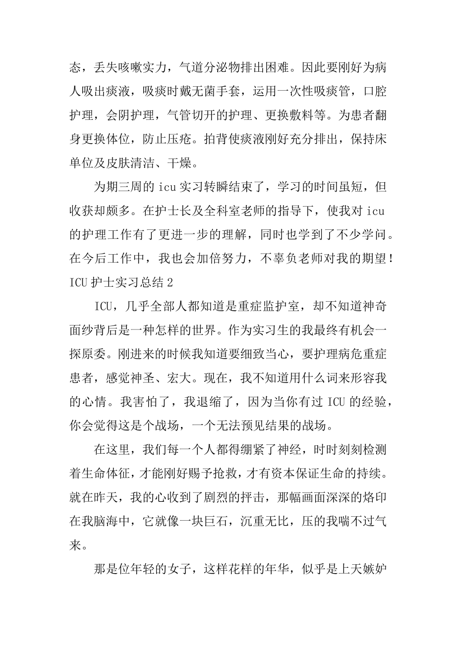 ICU护士实习总结范例.docx_第2页