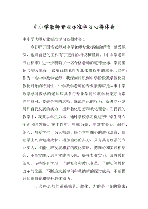 中小学教师专业标准学习心得体会例文.docx