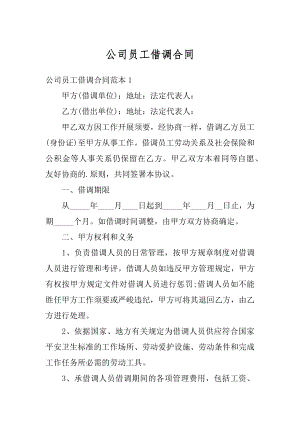 公司员工借调合同范文.docx