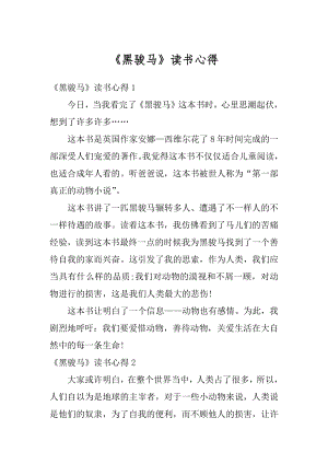 《黑骏马》读书心得汇编.docx