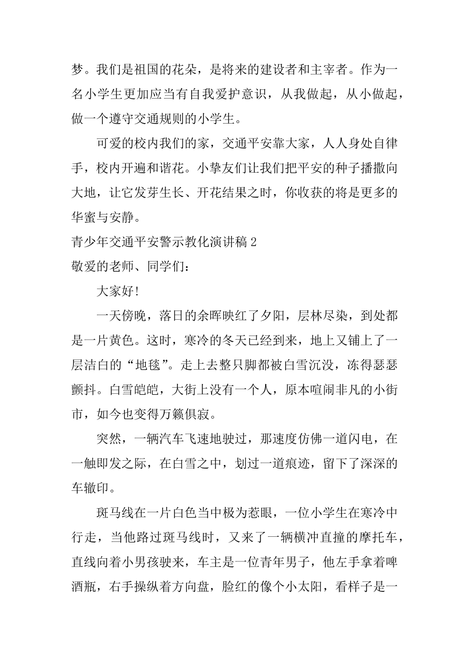 青少年交通安全警示教育演讲稿汇编.docx_第2页