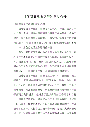 《管理者角色认知》学习心得例文.docx