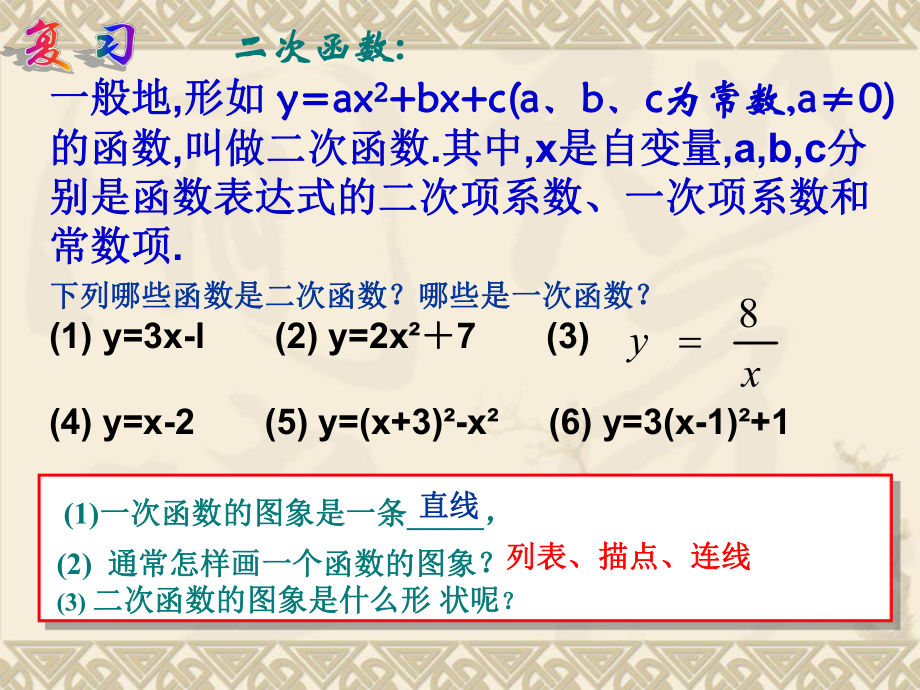 二次函数y=ax平方的性质ppt课件.ppt_第1页