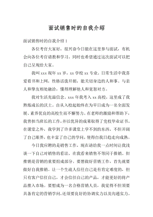 面试销售时的自我介绍例文.docx