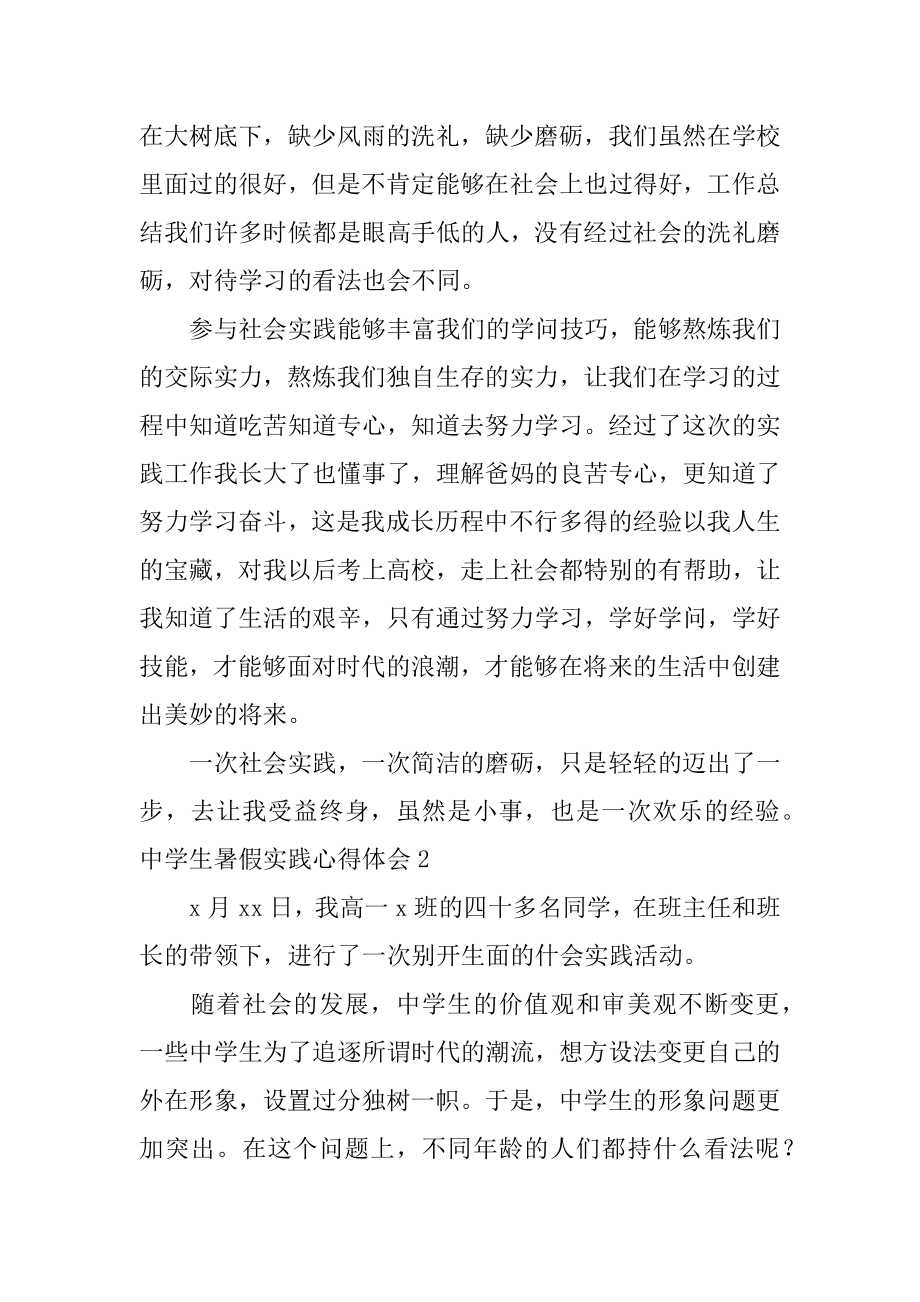 高中生暑假实践心得体会精编.docx_第2页