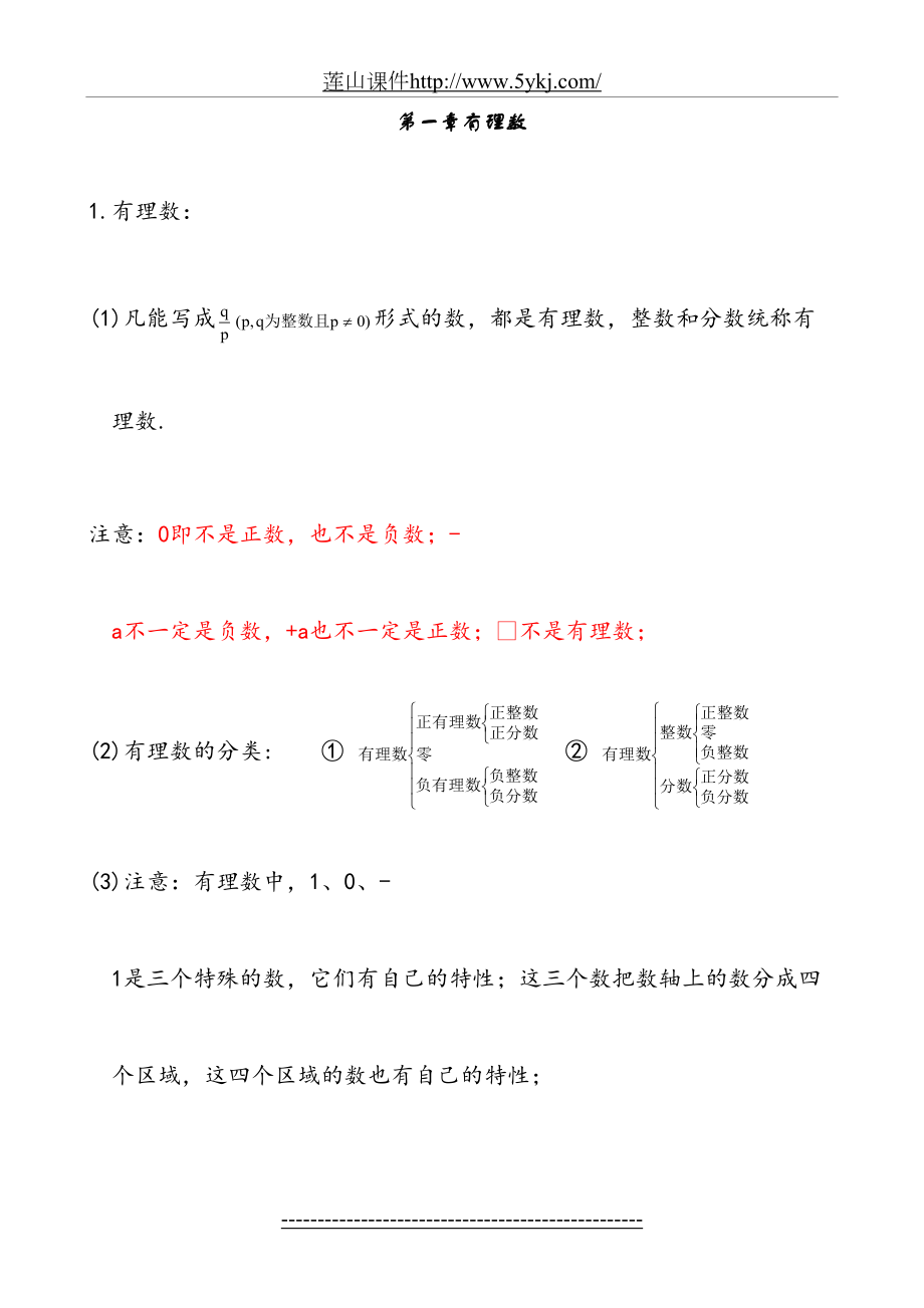 人教版初一数学上册知识点归纳总结(精华版)(1).doc_第2页