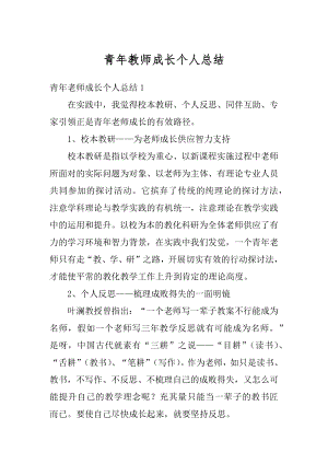 青年教师成长个人总结优质.docx