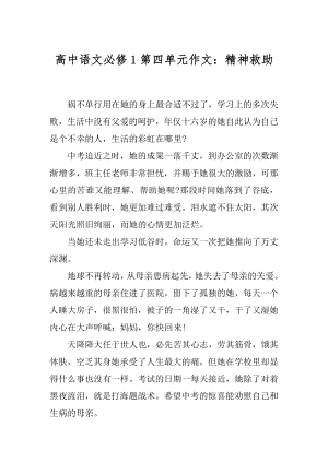 高中语文必修1第四单元作文：精神救助汇总.docx