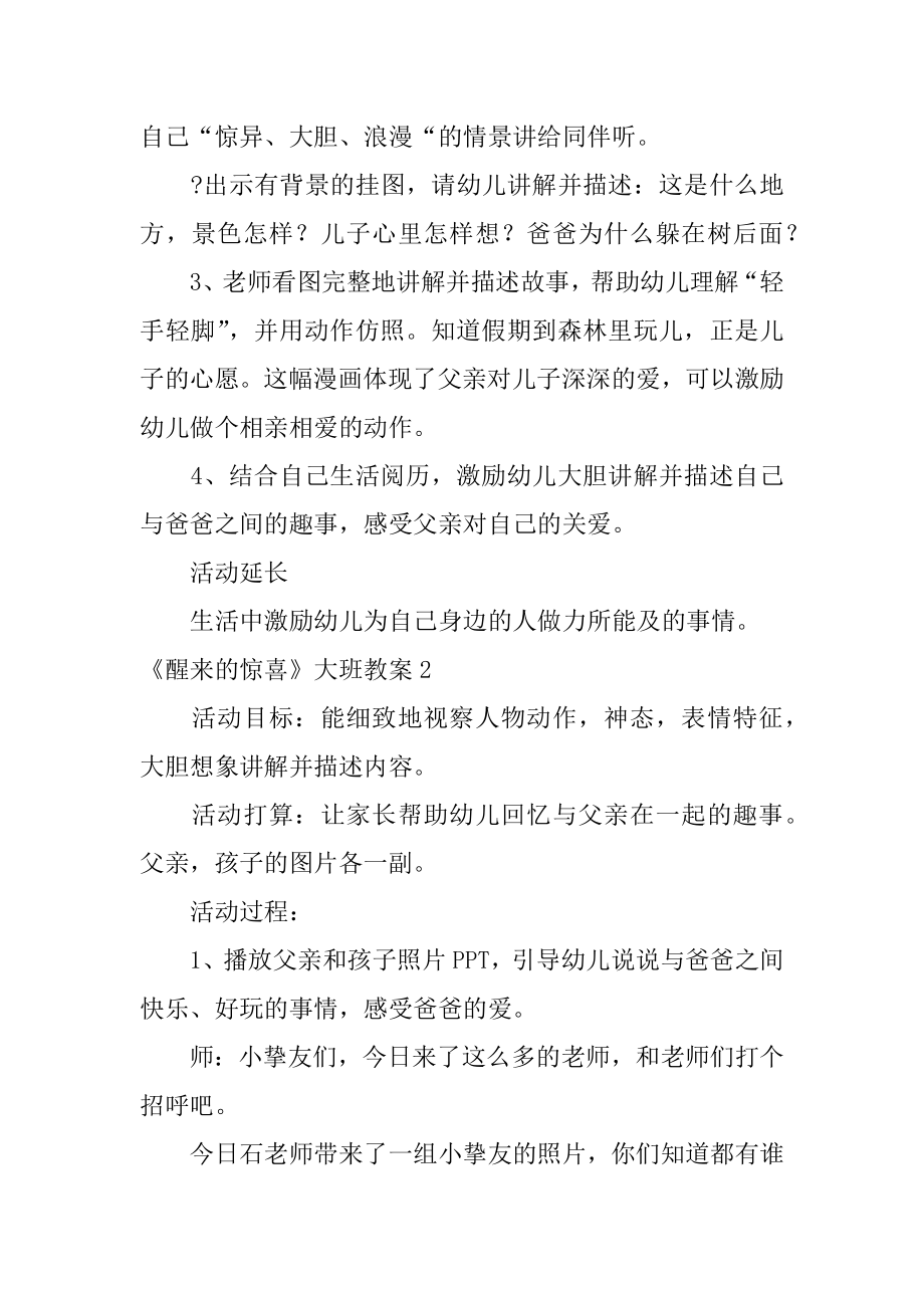 《醒来的惊喜》大班教案优质.docx_第2页