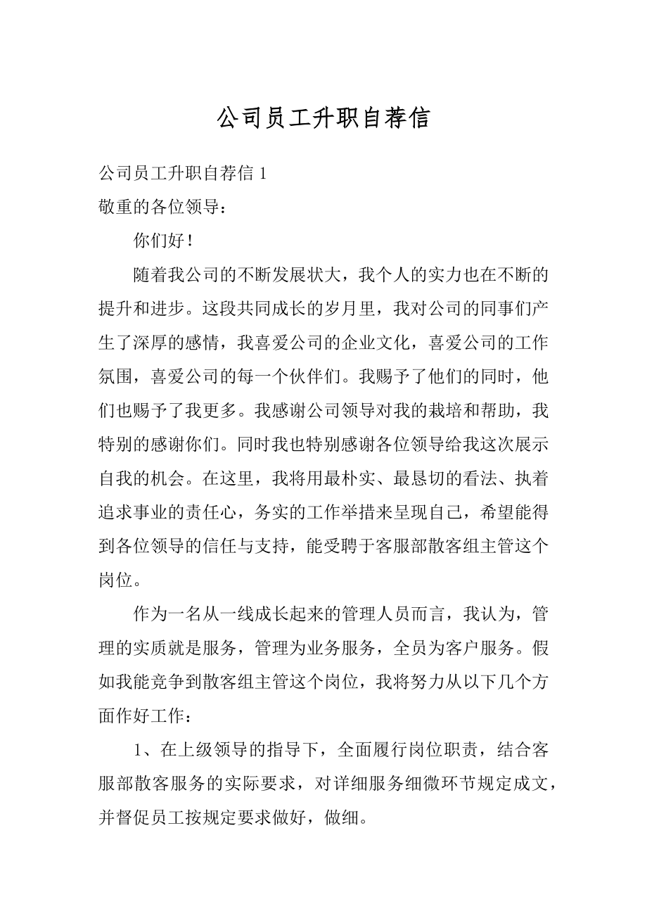 公司员工升职自荐信精选.docx_第1页