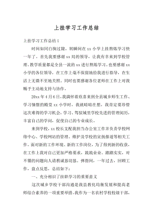 上挂学习工作总结汇编.docx