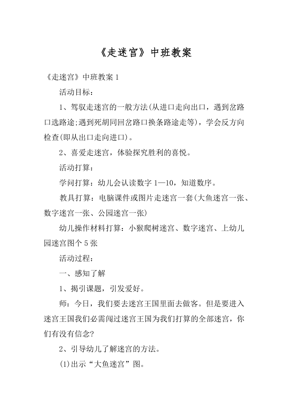 《走迷宫》中班教案优质.docx_第1页