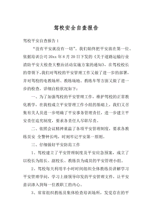 驾校安全自查报告优质.docx