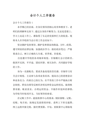 会计个人工作报告例文.docx