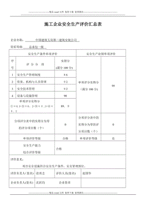 11、施工企业安全生产平价及项目安全生产评价【精品范本】.doc