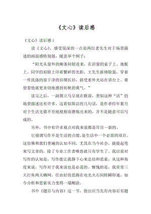 《文心》读后感精编.docx