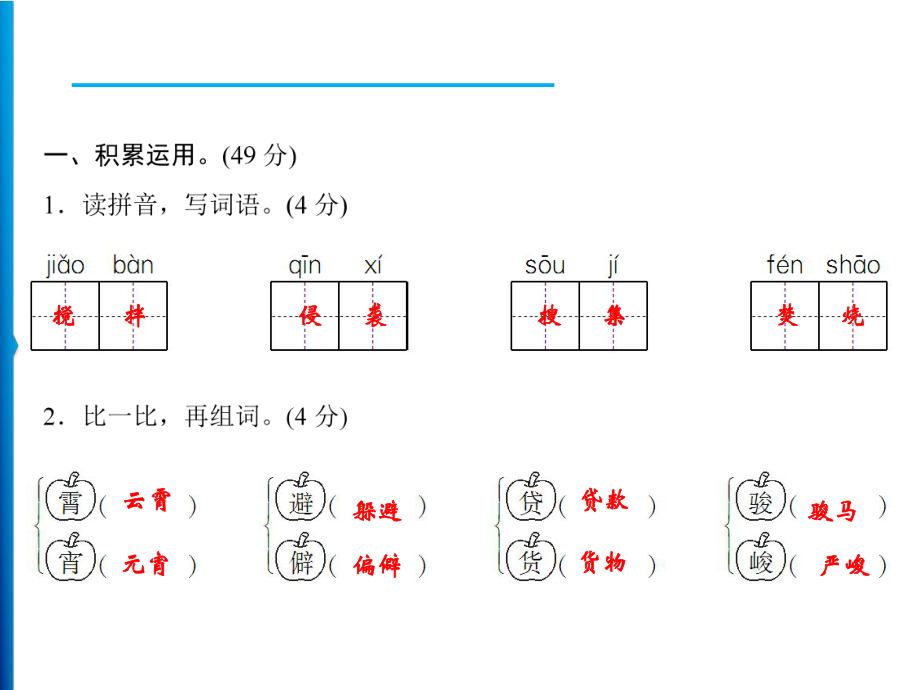 六年级下册语文试题课件期末综合测试卷ppt.ppt_第2页