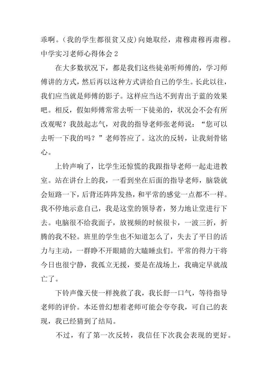 中学实习教师心得体会范本.docx_第2页