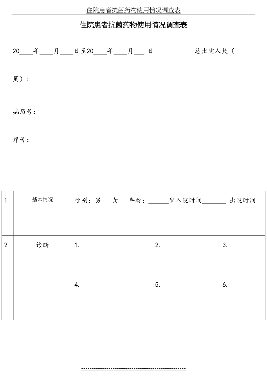 住院患者抗菌药物使用情况调查表.doc_第2页