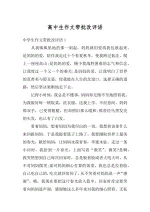 高中生作文带批改评语精选.docx