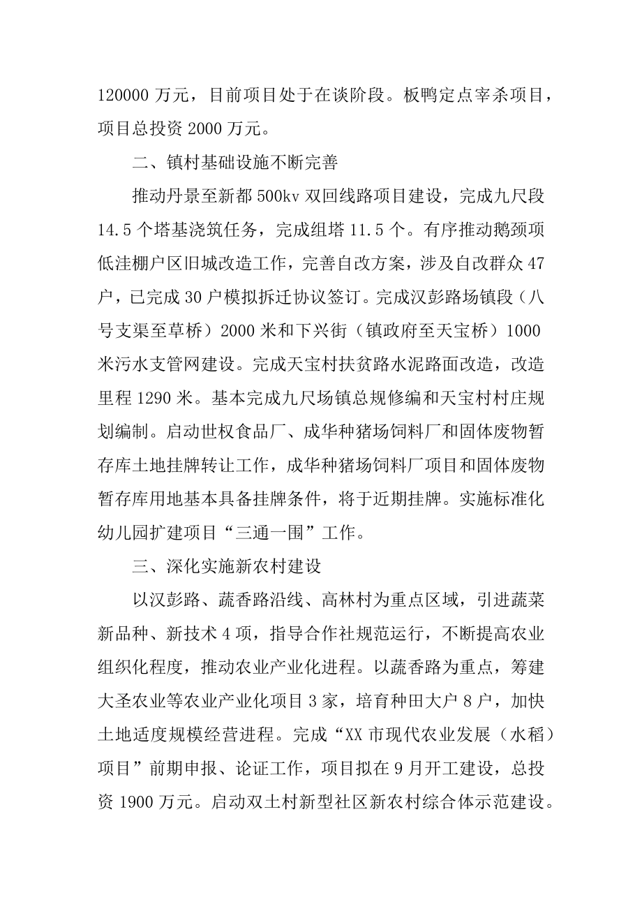 镇政府半年工作总结和下半年工作计划最新.docx_第2页