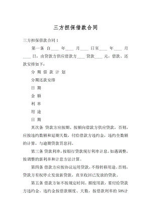 三方担保借款合同精编.docx