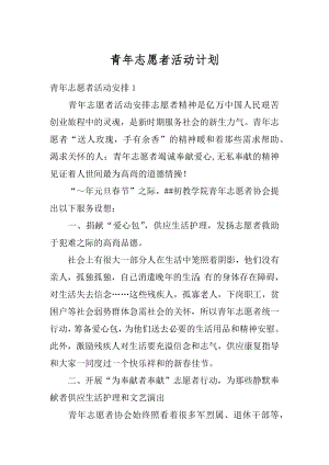 青年志愿者活动计划汇编.docx