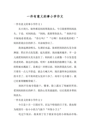 一件有意义的事小学作文优质.docx