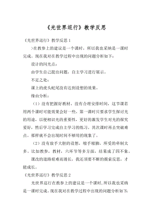 《光世界巡行》教学反思优质.docx