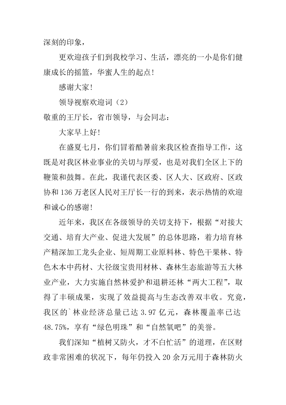 领导视察的欢迎词范文.docx_第2页