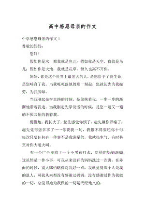 高中感恩母亲的作文精选.docx