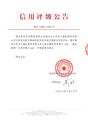 东方盛虹：公开发行可转换公司债券2022年跟踪评级报告.PDF