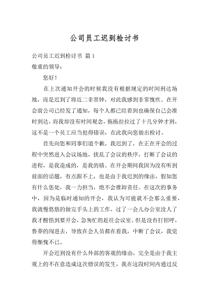 公司员工迟到检讨书汇编.docx