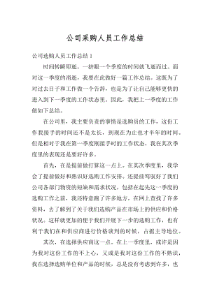 公司采购人员工作总结精编.docx