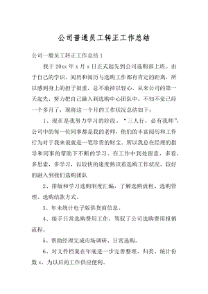 公司普通员工转正工作总结优质.docx