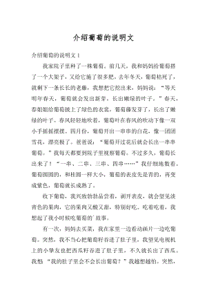 介绍葡萄的说明文精编.docx