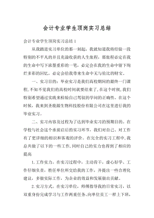 会计专业学生顶岗实习总结范例.docx