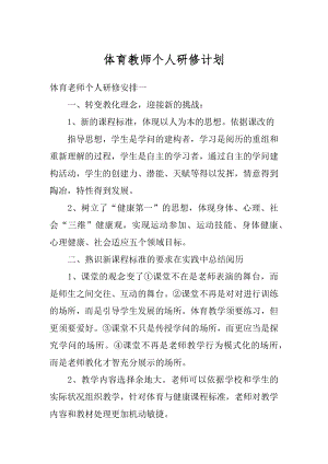 体育教师个人研修计划精编.docx