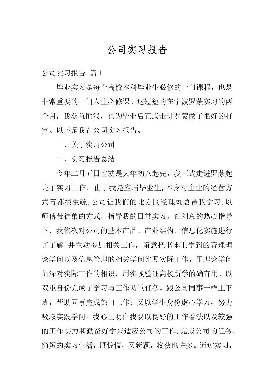 公司实习报告精编.docx_第1页